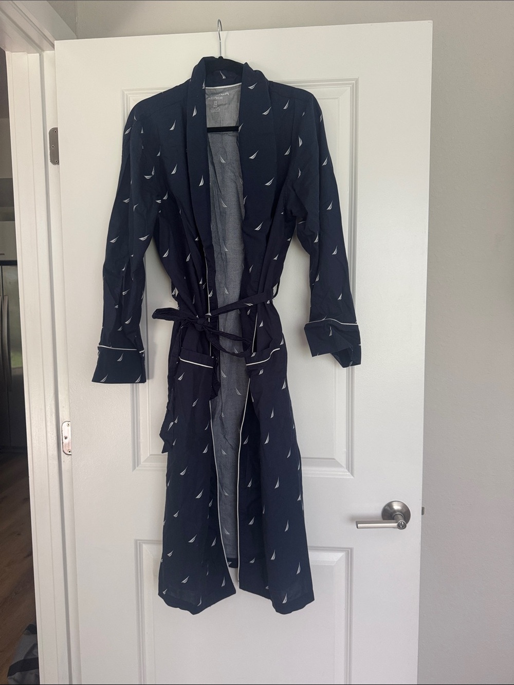 Nautica Navy Sailboat Print Women's Robe